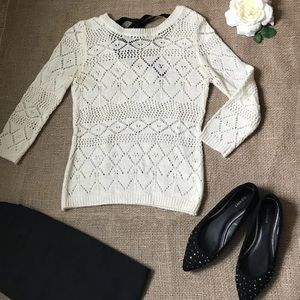 Juniors Eyelet Sweater